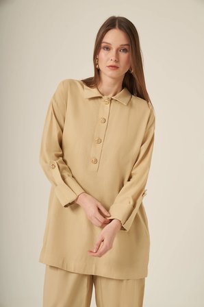 FTZ Women Kadın Tensel Keten Takım  Sarı 31308