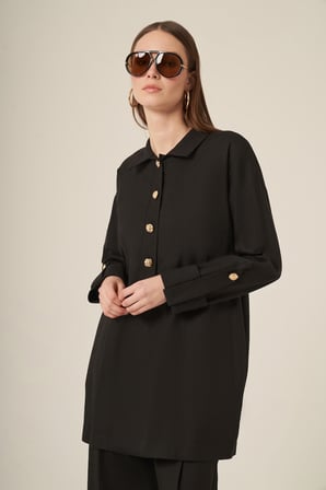 FTZ Women Kadın Tensel Keten Takım  Siyah 31308
