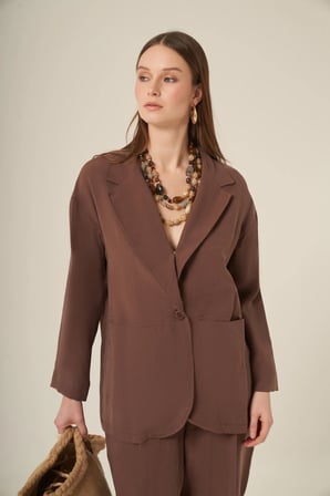 FTZ Women Kadın Begonya Ceketli Takım  Kahve 30777