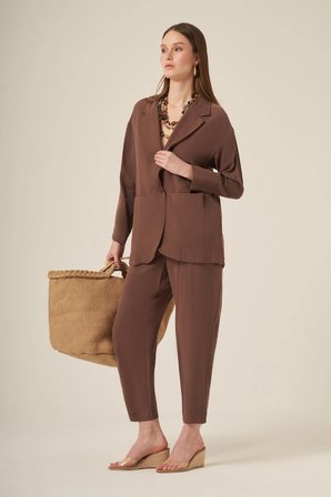 FTZ Women Kadın Begonya Ceketli Takım  Kahve 30777