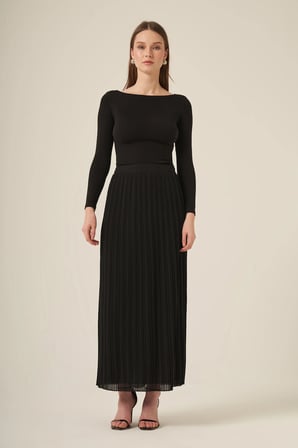 FTZ Women Kadın Pilise Etek  Siyah 31310