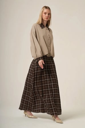 FTZ Women Kadın Ekoseli Takım  Taş 31353