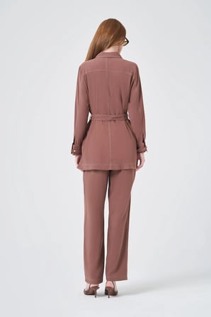 FTZ Women Kadın Erta Pantolonlu Takım  Kahve 31346