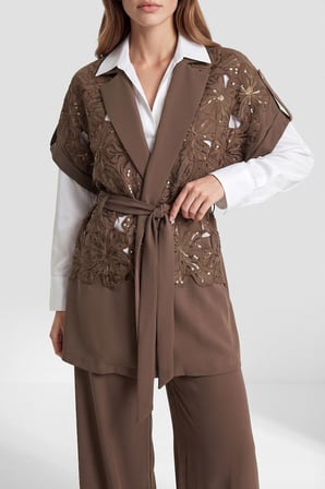 FTZ Women Kadın Dantel Takım  Vizon 31349