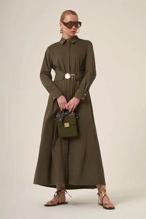 FTZ Women Kadın Cotton Elbise  Haki 31350
