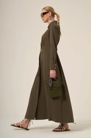 FTZ Women Kadın Cotton Elbise  Haki 31350