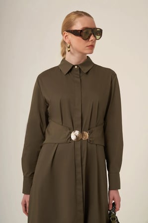 FTZ Women Kadın Cotton Elbise  Haki 31350