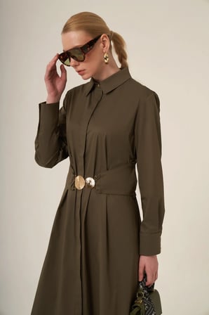 FTZ Women Kadın Cotton Elbise  Haki 31350