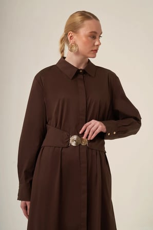 FTZ Women Kadın Cotton Elbise  Kahve 31350