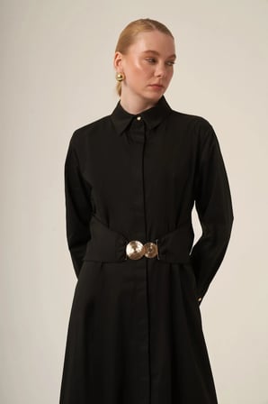 FTZ Women Kadın Cotton Elbise  Siyah 31350