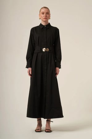FTZ Women Kadın Cotton Elbise  Siyah 31350