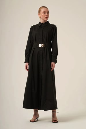 FTZ Women Kadın Cotton Elbise  Siyah 31350