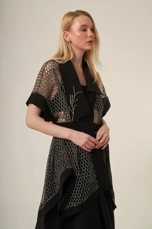 FTZ Women Kadın File Pantolonlu Takım  Füme 31362