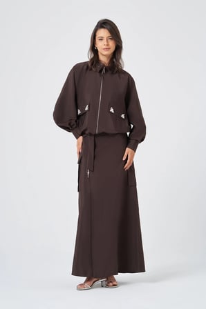 FTZ Women Kadın Etekli Takım  Kahve 31371