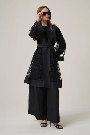 FTZ Women Kadın Nakışlı Takım  Siyah 31368