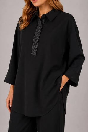 FTZ Women Kadın Keten Takım  Siyah 31398