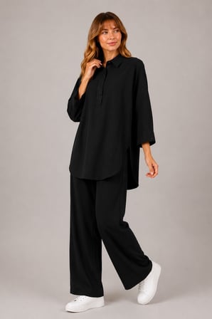 FTZ Women Kadın Keten Takım  Siyah 31398