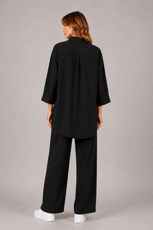 FTZ Women Kadın Keten Takım  Siyah 31398