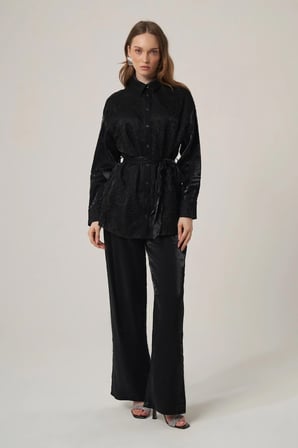 FTZ Women Kadın Glitery Takım  Siyah 31386