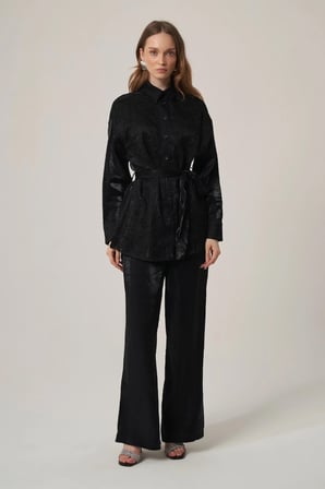 FTZ Women Kadın Glitery Takım  Siyah 31386