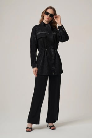 FTZ Women Kadın Dantel Detay Takım  Siyah 31392