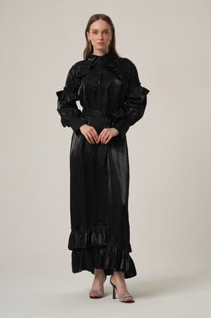 FTZ Women Kadın Organze Elbise  Siyah 31363