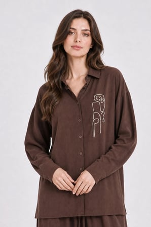 FTZ Women Kadın Kapella Pantolonlu Takım  Kahve 31389