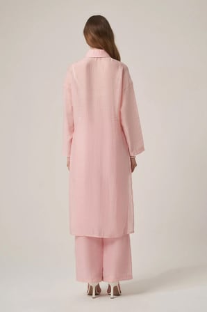 FTZ Women Kadın Helena Uzun Gömlek Takım  Pembe 31415