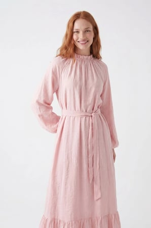 FTZ Women Kadın Balon Kol Helena Elbise  Pembe 31407