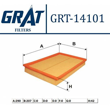 Opel Corsa C Hava Filtresi GRAT Marka