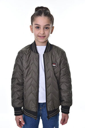 Kız Çocuk Kolej Yaka Astarlı Su Ve Rüzgar Geçirmez Fermuarlı Mont Ceket