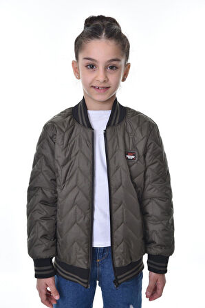 Kız Çocuk Kolej Yaka Astarlı Su Ve Rüzgar Geçirmez Fermuarlı Mont Ceket