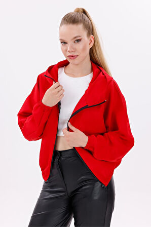 Kadın Kapüşonlu Su Ve Rüzgar Geçirmez Oversize Yağmurluk - Rüzgarlık