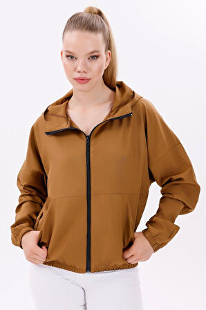 Kadın Kapüşonlu Su Ve Rüzgar Geçirmez Oversize Yağmurluk - Rüzgarlık