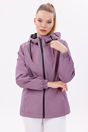 Kadın Su Geçirmez Ve Rüzgara Dayanıklı Astarlı Kapüşonlu Yağmurluk - Rüzgarlık