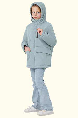 Kız Çocuk Kürklü Su Ve Rüzgar Geçirmez Kapüşonlu 3 Kışlık Mont & Kaban & Parka