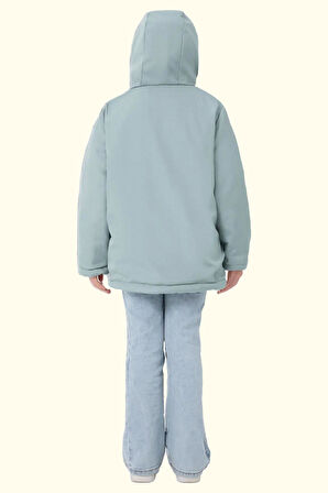 Kız Çocuk Kürklü Su Ve Rüzgar Geçirmez Kapüşonlu 3 Kışlık Mont & Kaban & Parka