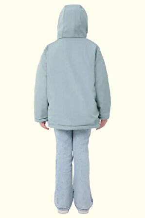 Kız Çocuk Kürklü Su Ve Rüzgar Geçirmez Kapüşonlu 3 Kışlık Mont & Kaban & Parka