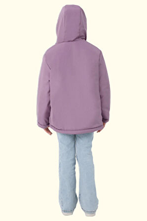 Kız Çocuk Kürklü Su Ve Rüzgar Geçirmez Kapüşonlu 3 Kışlık Mont & Kaban & Parka