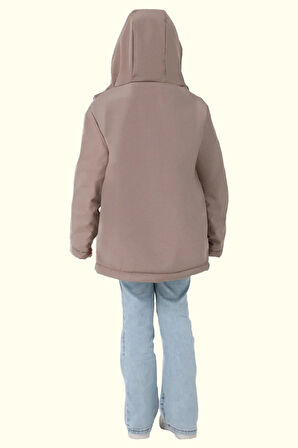 Kız Çocuk Kürklü Su Ve Rüzgar Geçirmez Kapüşonlu 3 Kışlık Mont & Kaban & Parka