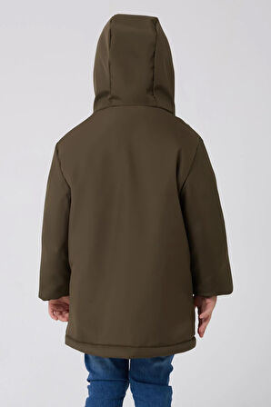 Erkek Çocuk Kürklü Su Ve Rüzgar Geçirmez Kapüşonlu 3 Kışlık Mont & Kaban & Parka