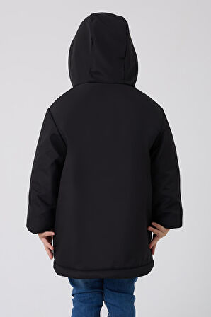 Erkek Çocuk Kürklü Su Ve Rüzgar Geçirmez Kapüşonlu 3 Kışlık Mont & Kaban & Parka