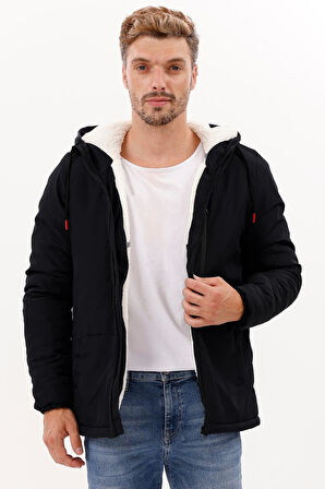 Erkek Kürklü Su Ve Rüzgar Geçirmez Kapüşonlu Kışlık Mont & Kaban & Parka