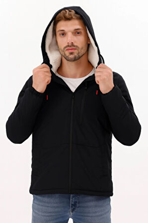 Erkek Kürklü Su Ve Rüzgar Geçirmez Kapüşonlu Kışlık Mont & Kaban & Parka