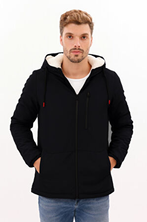 Erkek Kürklü Su Ve Rüzgar Geçirmez Kapüşonlu Kışlık Mont & Kaban & Parka