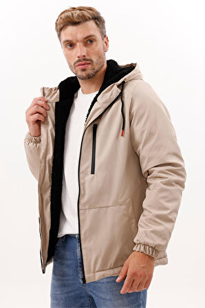 Erkek Kürklü Su Ve Rüzgar Geçirmez Kapüşonlu Kışlık Mont & Kaban & Parka