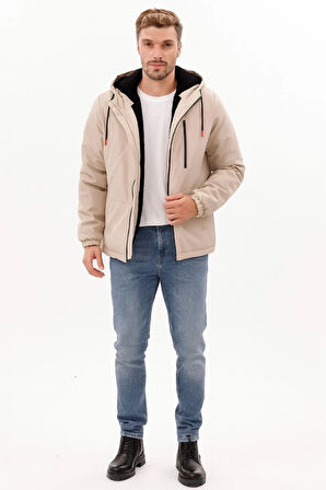 Erkek Kürklü Su Ve Rüzgar Geçirmez Kapüşonlu Kışlık Mont & Kaban & Parka