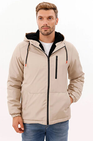 Erkek Kürklü Su Ve Rüzgar Geçirmez Kapüşonlu Kışlık Mont & Kaban & Parka