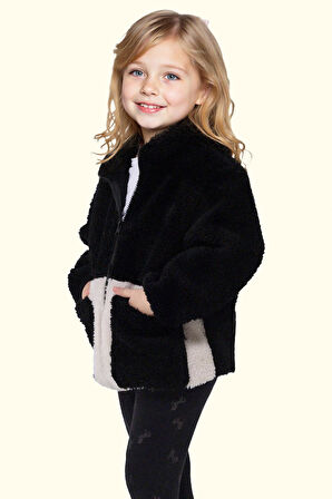 Kız Çocuk Peluş Fermuarlı Welsoft Kışlık Mont
