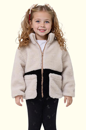 Kız Çocuk Peluş Fermuarlı Welsoft Kışlık Mont
